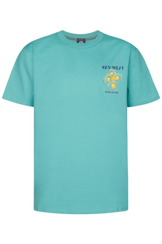 T SHIRT MET RUG PRINT M 1050 TSR649 6169 Aqua Green